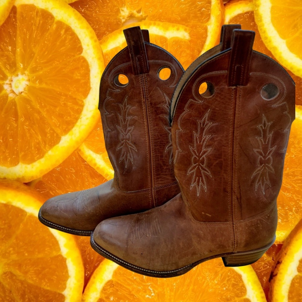 Double H Aero Glide 1108 Mens Brown Leather‎ Western Cowboy Boots 9.5